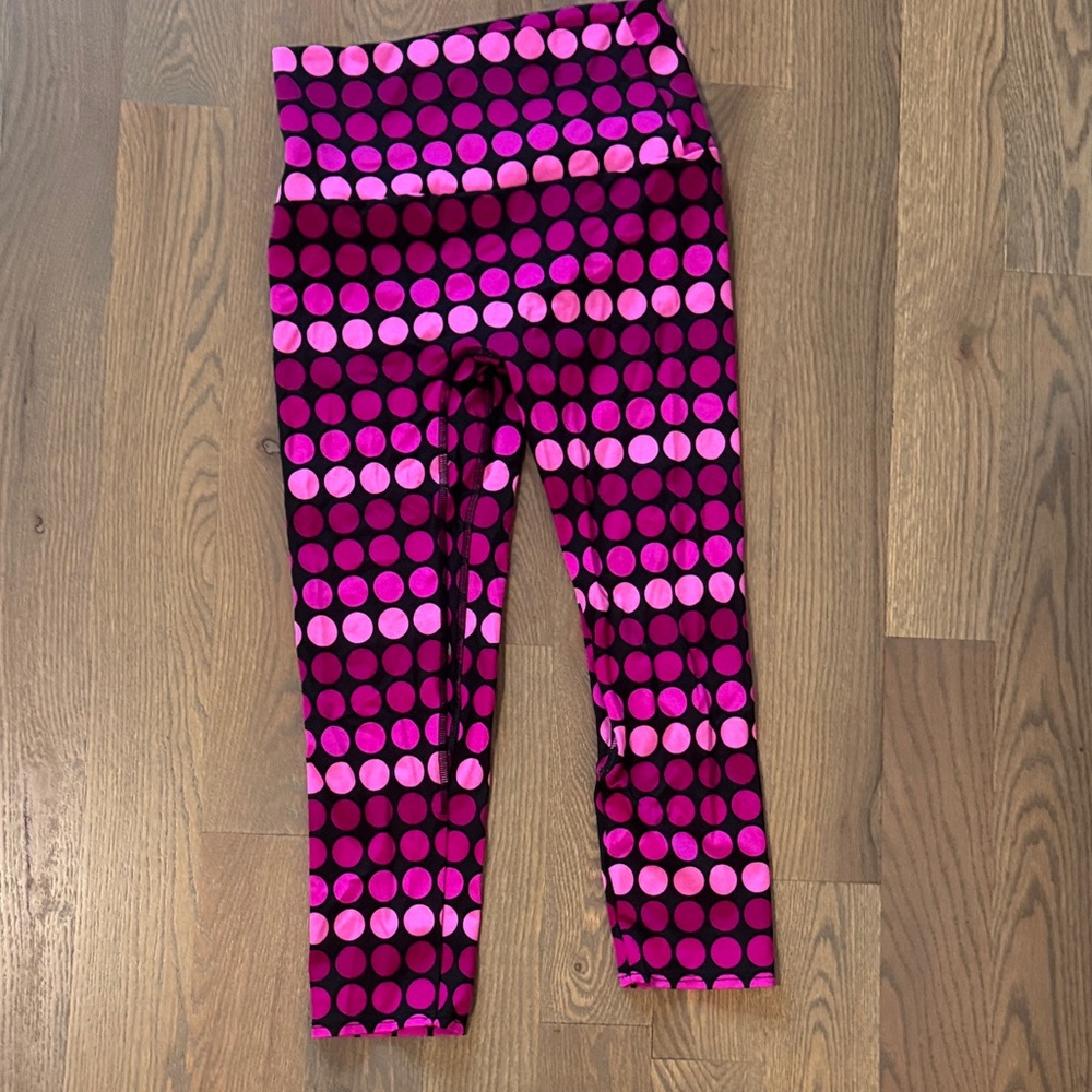 K-DEER Vibrant Pink and Purple Polka Dot Leggings